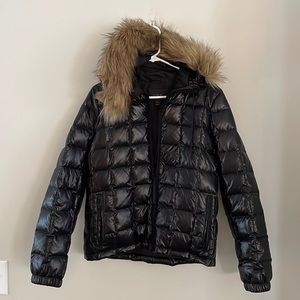 JCREW puffer coat with (faux) fur hood. NWOT